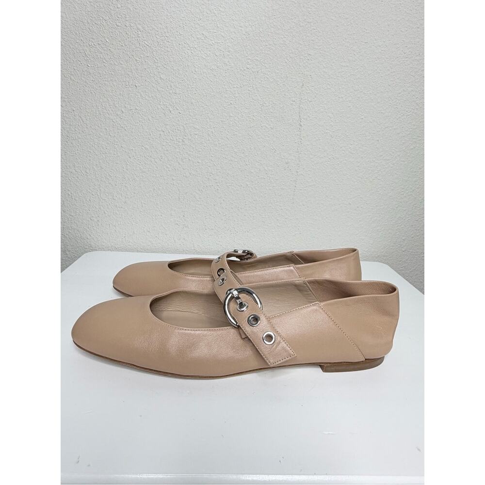 NEW STUART WEITZMAN Supermoto Nude Buckle Mary Jane Ballet Flats Size 10.5 - Picture 6 of 10